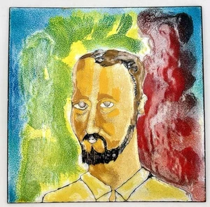 PLACA RETRATO VINTAGE ESMALTADA DE UN HOMBRE 23cm - Imagen 1 de 10