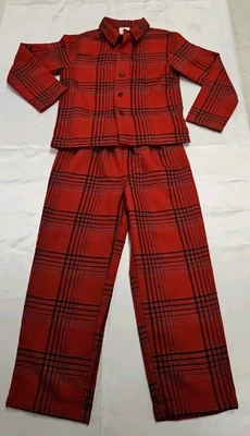 Lands End X Blake Shelton 格子法兰绒男孩 PJ 睡衣套装 尺寸 6 红色 — 第 1/4 张图片