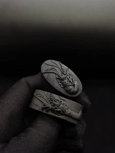 Japanese Type Big Size lobster pattern Fuchi & Kashira for Wakzishi,Y021 - Picture 1 of 15