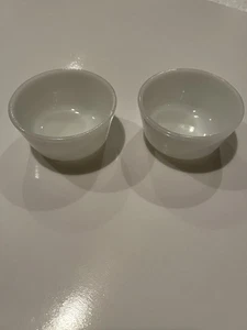 Vintage Fire King Anchor Hocking Milk Glass Small Berry/Custard Bowls Set of 2 - Picture 1 of 5