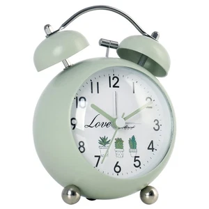 Analog Alarm Clock Retro Desk Clock with Light for Bedroom Aesthetic Cute Ala... - Picture 1 of 7