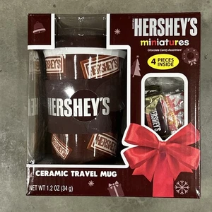 Nueva taza de viaje de cerámica chocolate Hershey's taza de café con tapa y banda de silicona - Imagen 1 de 7
