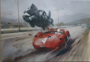 Original 1988 print: MASERATI in 1957 event, Michael Turner - Picture 1 of 1