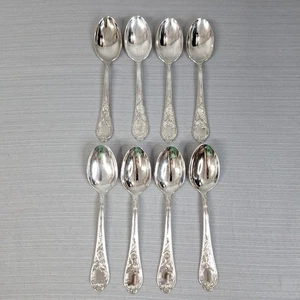 Epzing Silber Teller Besteck 8 Esslöffel Italien V.C.P.C. Swirl Floral 7,75" - Bild 1 von 7