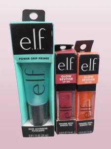 E.L.F. GLOW REVIVER INFUNDIDO CON ACEITE DE ALBARICOQUE 0,25 OZ E IMPRIMACIÓN POWER GRIP - 3 PIEZAS - Imagen 1 de 3