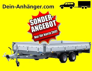 Pkw Anhänger 2000 Kg L 301cm x B 183cm x H 35cm kasten 100km/h Hochlader STEMA - Bild 1 von 7