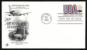 USA, SCOTT # C75, ARTCRAFT FDC COVER OF JET OVER MADISON SQUARE GARDEN, AIRMAIL - Picture 1 of 1