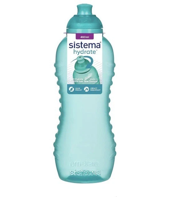 5 x Sistema Twist n Sip 460ml Water Sports Bottle In Aqua School Kids Bulk - Image 1 of 1