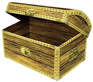 Treasure Chest Favor Box Multicolor 11.75 Inch Pirate Party Decoration - Picture 1 of 8