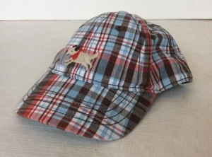 Gymboree Baby Boy’s Baseball Cap Plaid Puppy Dog Red White Blue 0-3 Months - Picture 1 of 6