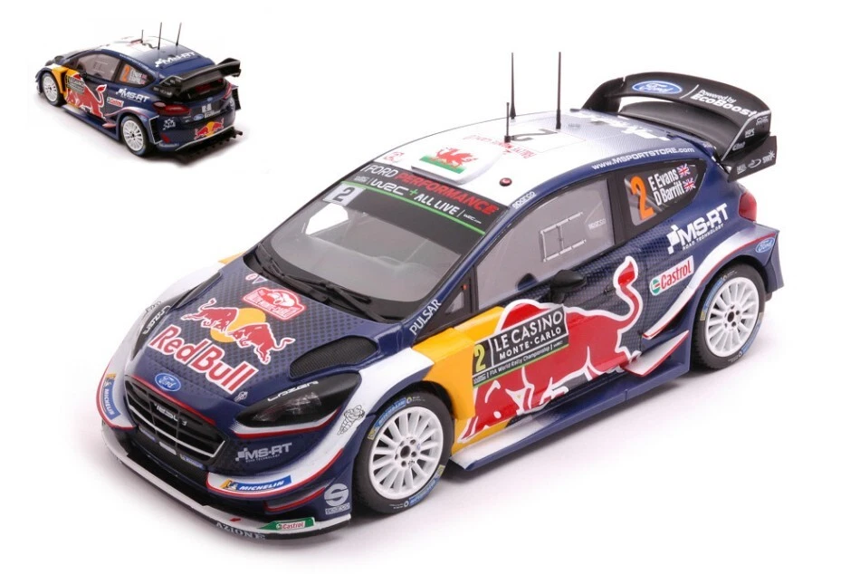 FORD FIESTA WRC N.2 RED BULL RALLY MONTE CARLO 2018 EVANSW/BARRITT1 24 Ixo Model