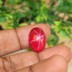 Certified Natural Red Star Ruby 10.5 Ct 6 Rays Oval Shape Loose Gemstone STR-596