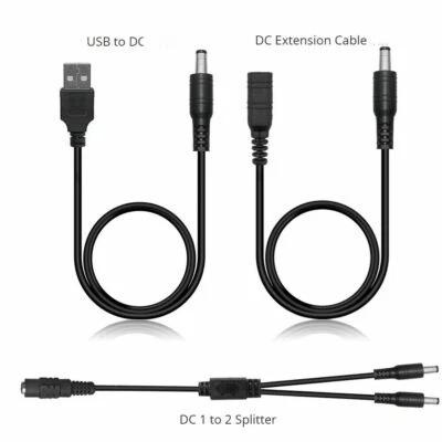 1M-10M CCTV DC Power Cable Extension Cord Adapter Male to Female 5.5mmx2.1mm lot - Image 1 of 4