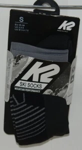 K2 Mountain Performance Ski Socks 13690 Black Gray Size Women - Picture 1 of 7