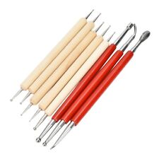 8Pcs DIY Leather Craft Carving Tool Spoon Double Head Point Drill Pen Spare AU