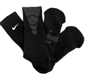 Nike Blk Sport Cushion Elite Crew Dri-Fit Socks size XL ~ PSX300 900 - Picture 1 of 9