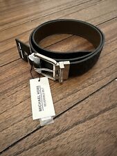 NWT Michael Kors Mens Reversable 39mm Belt Embossed Leather Black Brown $80