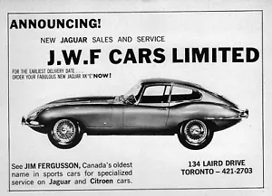 1962 Jaguar XKE XK-E Coupe Original Rare Canadian Dealer Ad - Picture 1 of 1