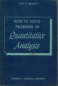 Chemistry How to Solve Problems in Quantitative Analysis 1958 Arenson - Picture 1 of 1