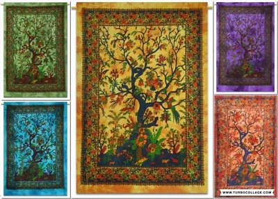 Tapiz Yoga Estera Árbol de la Vida Seco Colgante de Pared Decoración Étnica Dormitorio Póster Tie Dye Foto 1 de 2