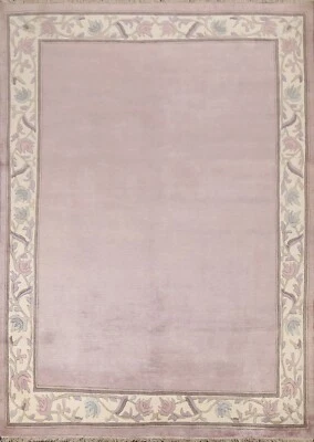 Bordered Nepal Tibetan Oriental Wool Area Rug Hand-knotted Home Decor Carpet 6x8 - Image 1 of 4