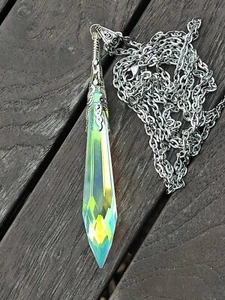 🌹Elbenschmuck, Mittelalterschmuck, Kristall Pendel, Long Kette, Herr Der Ringe - Bild 1 von 5