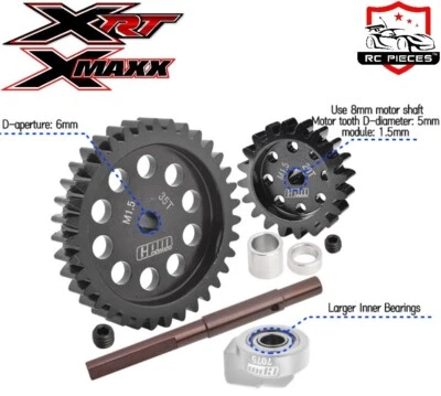 TRAXXAS X MAXX 8S XRT 1/5 SPUR + PINION GEARS 35T / 20T + CUSH DRIVE INPUT SHAFT - Image 1 of 4