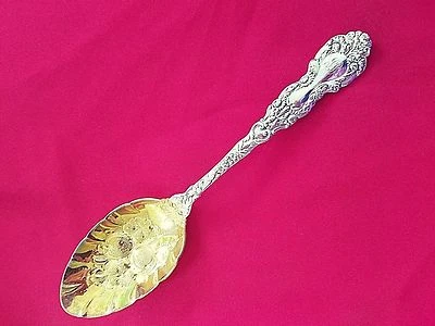 Monogrammed Imperial Chrysanthemum by Gorham Berry Spoon w/ Gold Wash Bowl 10096 - Image 1 of 4