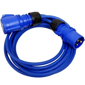 15m Caravan Electric Hook Up Cable 16A Plug to Coupler Extension Lead 240v Blue - Picture 1 of 6