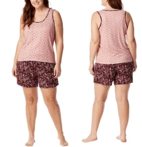 Conjunto de Pantalones Cortos Lucky Brand Boho Tank Rosa Borgoña Paisley Talla XL - Imagen 1 de 13