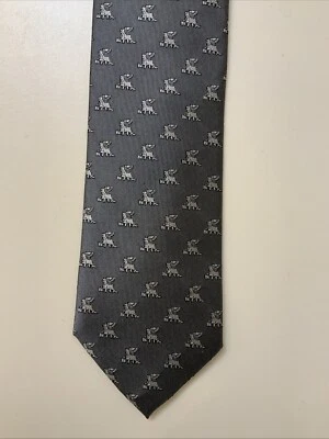 Галстук Venezia Citta D'Arte 100% шелк серебристый серый грифон венецианский лев  - Изображение 1 из 4