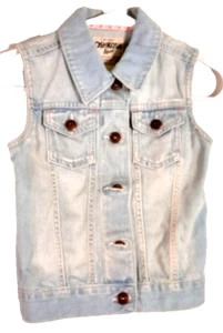 Osh Kosh Bgosh girls' 6X denim vest preowned - Picture 1 of 4