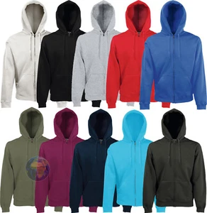 FELPA con ZIP INTERA Cerniera CAPPUCCIO da UOMO Giacca FRUIT OF THELOOM Tuta - Imagen 1 de 14