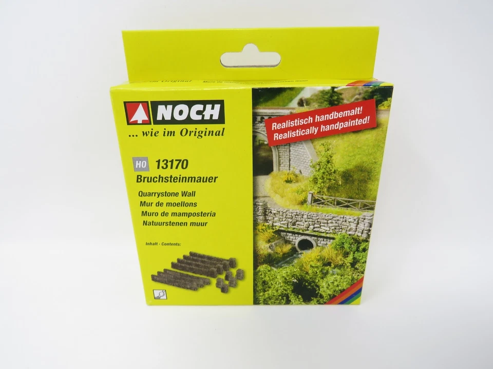 Noch HO 13170 Quarrystone Rubble Rock Wall Section Kit Scenery Field Scene - Image 1 of 2