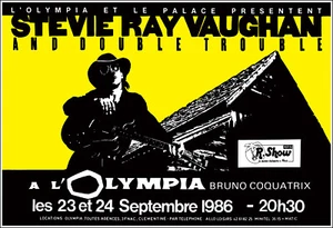 STEVIE RAY VAUGHAN 1986 Paris Concert Poster - Picture 1 of 1