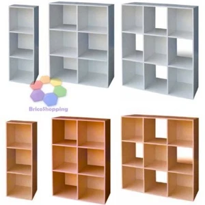 LIBRERIA LEGNO CUBO 3 6 9 BIANCO CILIEGIO UFFICIO CASA STANZETTA DA ARREDO H 91 - Foto 1 di 1