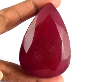 323.95 Ct Natural African Red Ruby 54 x 37 mm Pear Loose Gemstone Free Shipping - Picture 1 of 9
