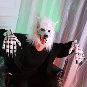 Supplies For Women Black Vinyl Horror Mittens Cosplay Gloves Halloween Gloves - Picture 1 of 7