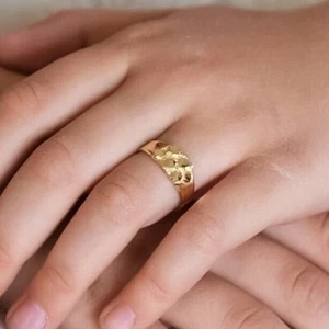 Kids 10K Yellow Gold Nugget Ring - Picture 1 of 7