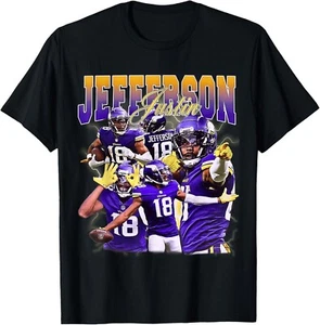 Retro Justin Tee Jefferson Vintage Lover Design 90s Graphic T-Shirt - Picture 1 of 2