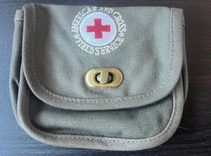NEU Amerikanisches Rotes Kreuz Felddienst Erste Hilfe Tasche 6"x5" Canvas - Bild 1 von 4