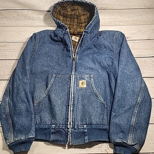 Vintage Carhartt Jacket Men L Deinim Blanket Lined 90s USA JB1198 ASAP Rocky - Picture 1 of 10