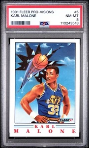 1991 FLEER PRO-VISIONS #5 KARL MALONE PSA NM- Mint - Picture 1 of 3