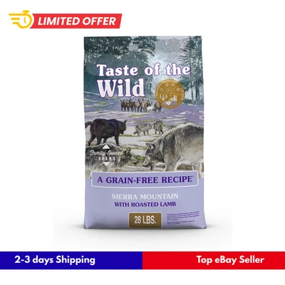 Ração seca de cordeiro assada Taste of the Wild Sierra Mountain receita canina, 28 lb - Imagem 1 de 4