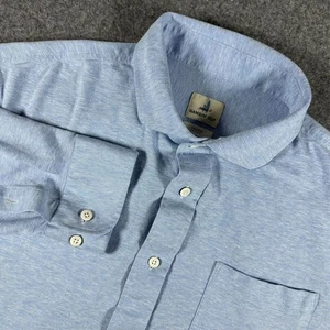 Johnnie O Shirt Mens 2XL Hangin Out Light Blue Button Up Soft Knit Linen Cotton - Picture 1 of 7