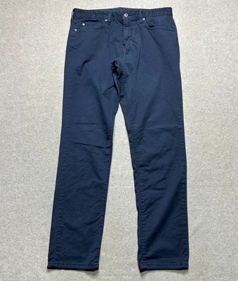 Bonobos Pants Mens 33 X 32 Navy Blue Athletic Fit Cotton Linen Blend Lightweight - Image 1 of 4