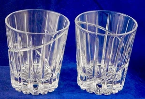 Schöne Mikasa "Uptown" Double Old Fashioned Cut Kristall Set 2 ZURÜCKGENOMMEN - Bild 1 von 5