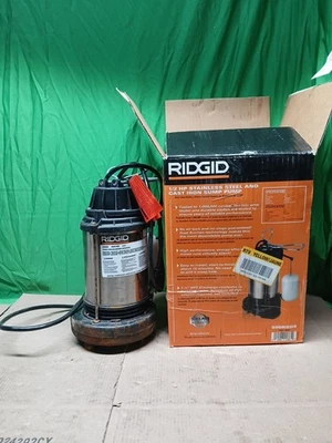 Bomba cárter RIDGID 1/2 HP aço inoxidável e ferro fundido 500RSDS usada - Imagem 1 de 4