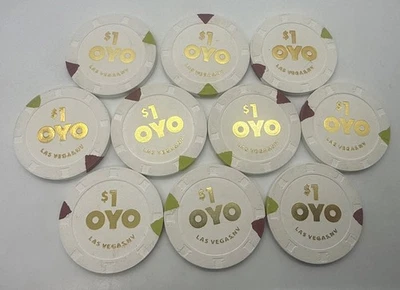 Medio barril (lote de 10) fichas de $1 OYO Hotel & Casino - Las Vegas NEVADA H&C 2023 Foto 1 de 4