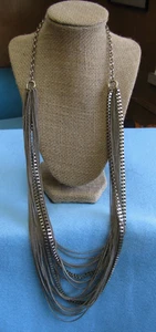 2 Vintage Style Long Necklaces w/ Multiple Chains Forever 21 Gold & Silver NWT - Picture 1 of 9